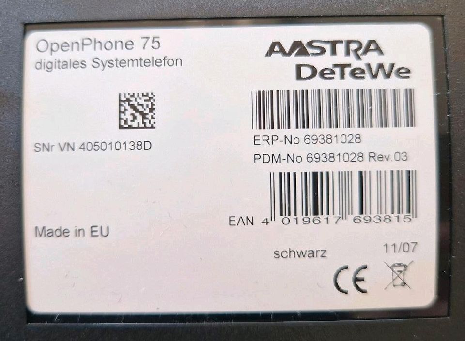 Astra DeTeWe Telefon digitales Systemtelefon OpenPhone 75 in Crailsheim