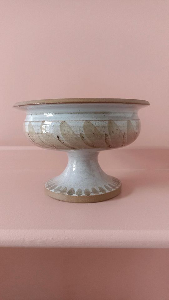 Vintage Schale Keramikgefäß mit Fuß mediterran hygge scandi in Rostock
