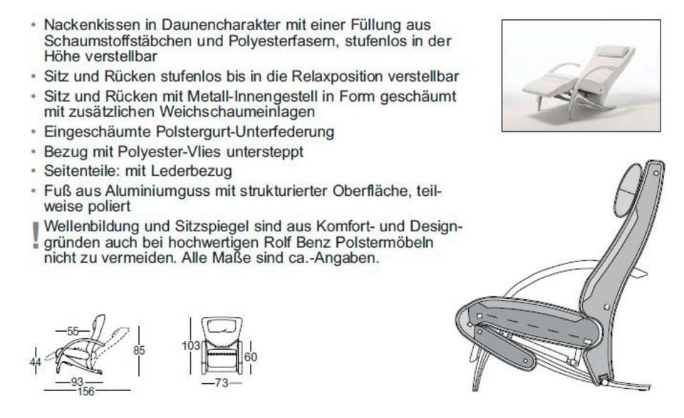 Rolf Benz 3100 Relax Stuhl Sessel Liege schwarz top Zustand in Stuttgart