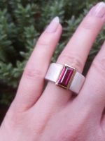 Massiver Ring Sterling Silber Gelbgold Granat Nordrhein-Westfalen - Krefeld Vorschau