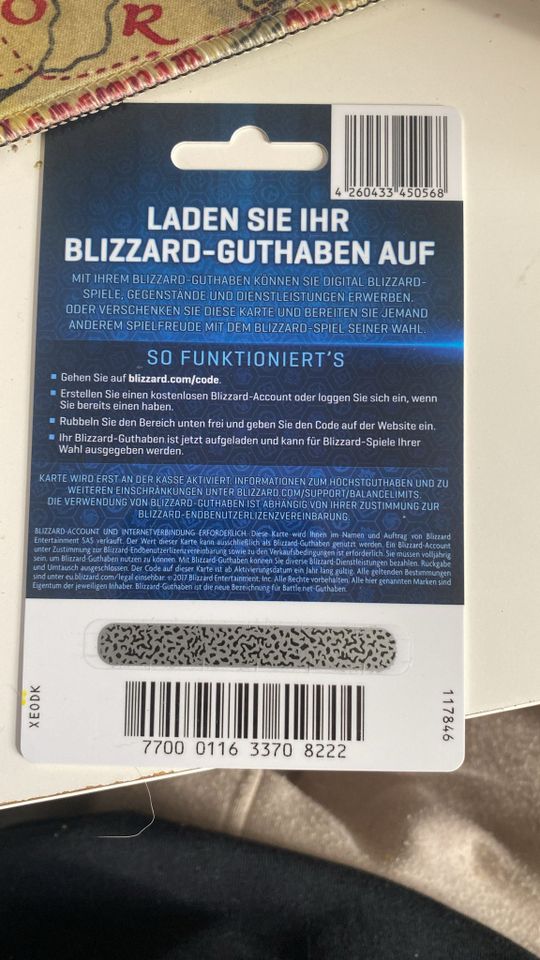 20€ Blizzard geschenkkarte in Duisburg