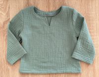 Baby Bluse Hemd Musselin altgrün Wunschgröße Neu Handmade Hessen - Mörfelden-Walldorf Vorschau