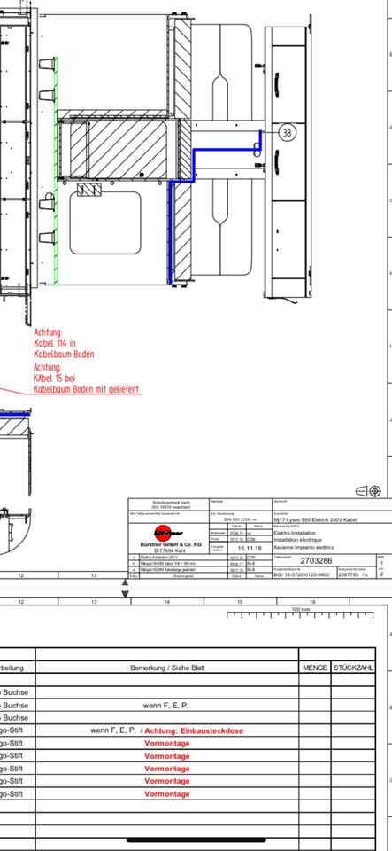 Bürstner Lyseo TG 690 Stromlaufplan Abwasserplan in Langdorf