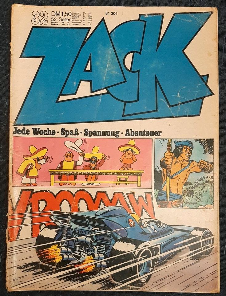 9 ZACK Hefte 4 21 32 37 45 51 aus 1972 12 27 aus 1973 in Hamburg