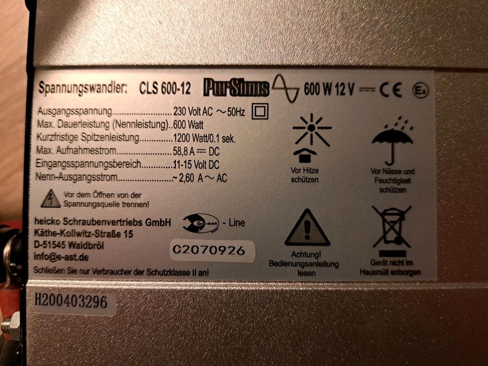 Wechselrichter 600Watt in Reichelsheim (Odenwald)