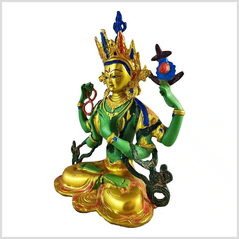 Avalokiteshvara Messing nepalgold bunt 28cm 3,45kg in Hamburg