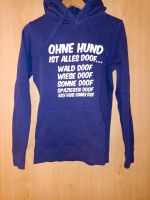 Hoodie Hoody lila Kaputzenpullover Größe S Spruch Hund Geschenk Nordrhein-Westfalen - Jüchen Vorschau