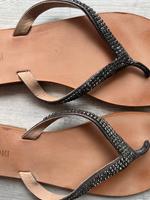 Kiomi Flipflops Glitzersteine Grau Silber  Größe 38 Ledersohle Baden-Württemberg - Friedrichshafen Vorschau