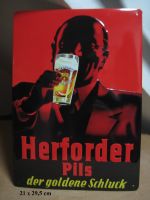 Herforder Pils Brauerei Werbeschild Metallschild Bierwerbung Niedersachsen - Osnabrück Vorschau