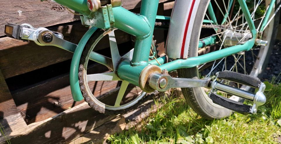 DDR MIFA Klapprad Klappfahrrad grün metallic fahrbereit in Limbach-Oberfrohna