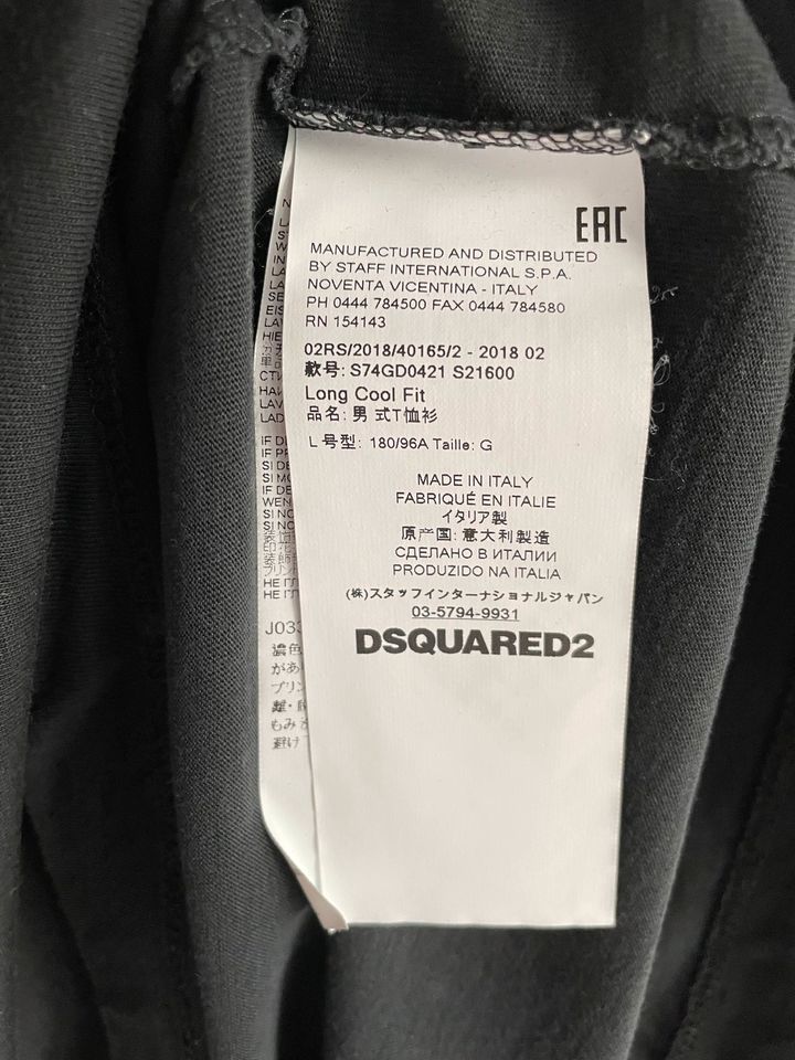 Dsquared2 Langarmshirt schwarz Herren Gr. L in Wiesbaden