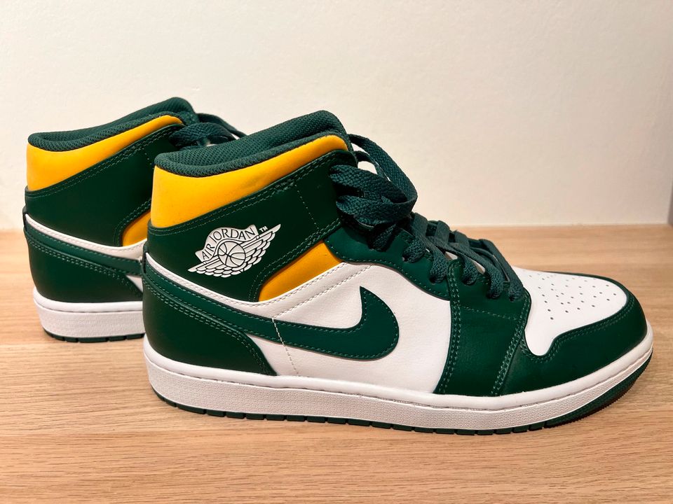 Jordan 1 Mid Sonics Größe 44 - Einmal getragen - wie Neu in Frankfurt am Main