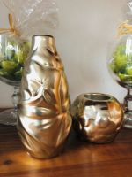 ♥️ 5 Keramik Kerzenhalter Deko Vase gold satin matt Baden-Württemberg - Markgröningen Vorschau