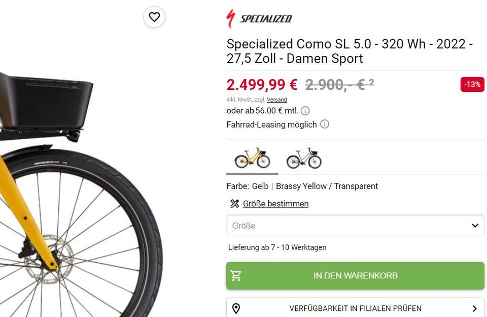 NEU Riemen Specialized Como SL 5.0 eBike 320Wh UVP 4300€ in Regensburg