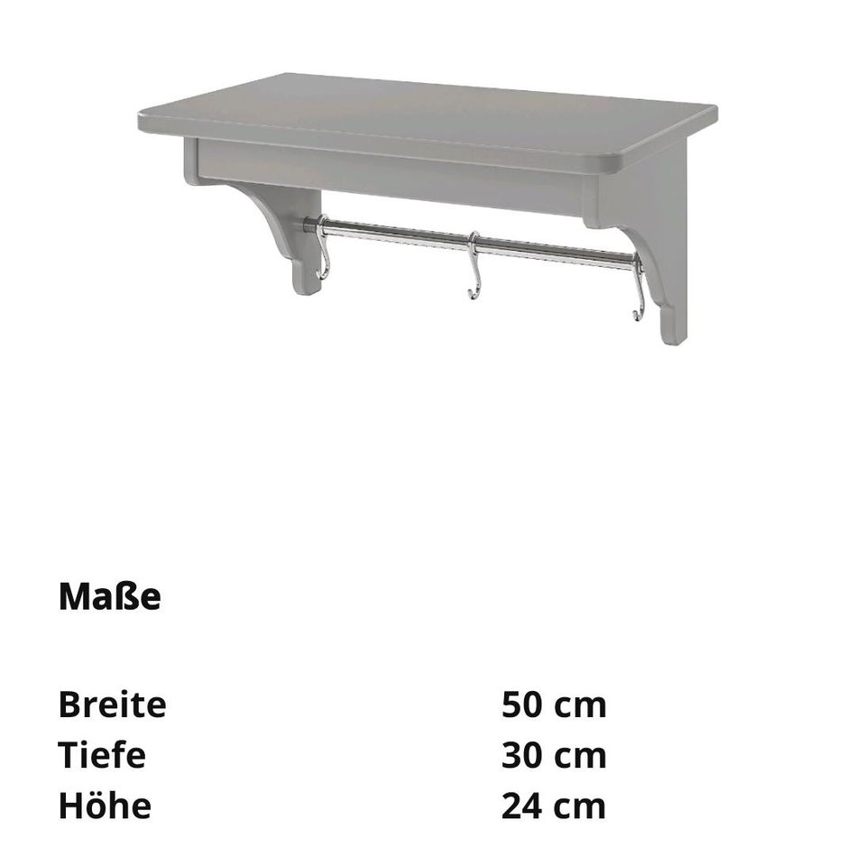 Wandregal, grau, 50 cm Tornviken Ikea in Oberhausen