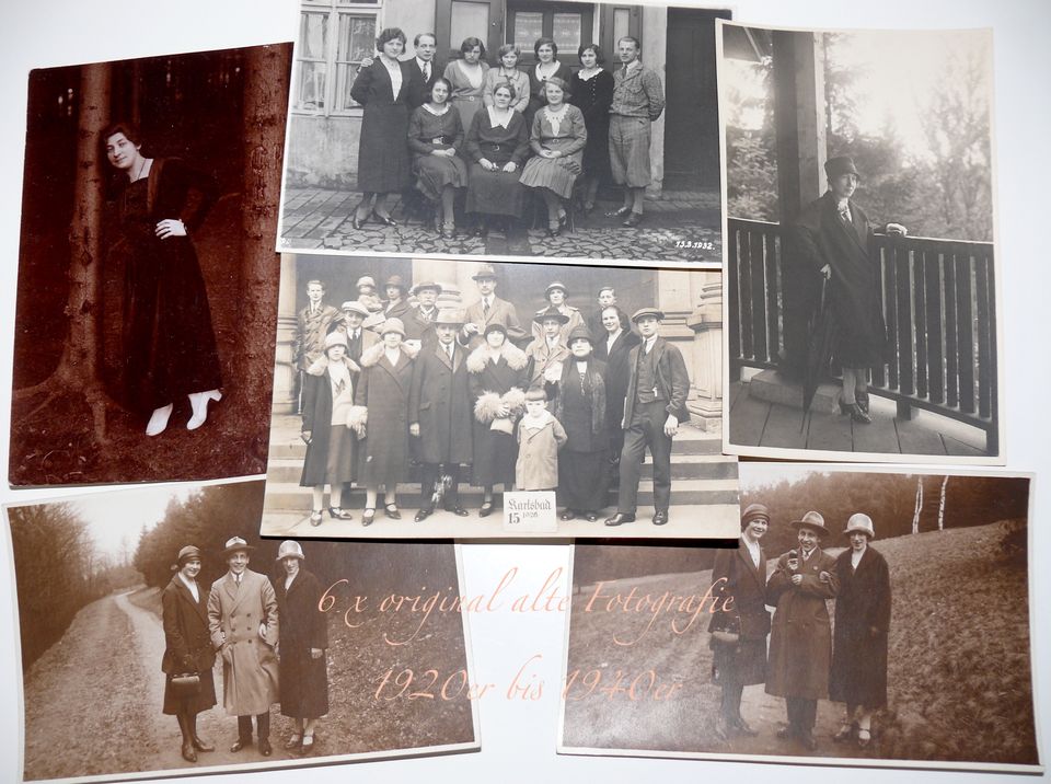 6 alte Fotografien einer Familie 1920 - 1940er AK-Format antik in Potsdam