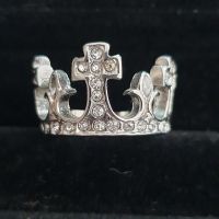 Ring Krone 3D 18mm Silber Strasssteine Diadem König Königin Sachsen - Löbau Vorschau