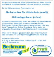 Mechatroniker für Kältetechnik - Kälteanlagenbauer (m/w/d) Nordrhein-Westfalen - Haan Vorschau