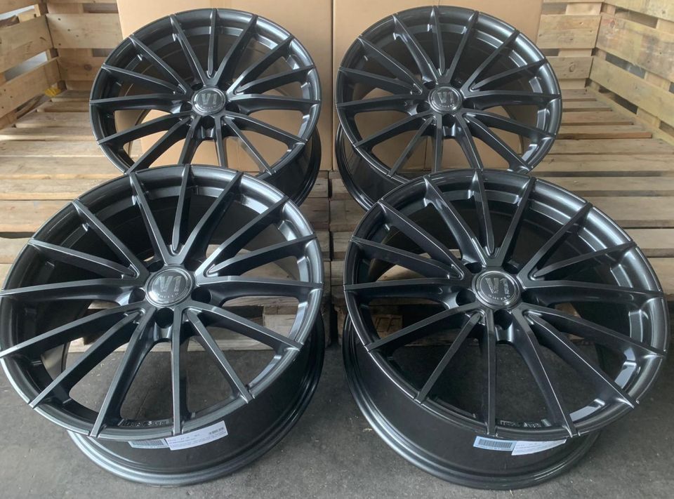 19 Zoll V1 Wheels V2 Grau für Skoda Octavia 1Z 5E NX RS Superb Yeti VW Beetle Golf 5 6 7 8 1K 1KM AU GTE GTI GTD R TCR E-Golf Plus Sportsvan Eos Jetta Passat 3C B6 B7 B8 Phaeton Tiguan Touran in Rodgau