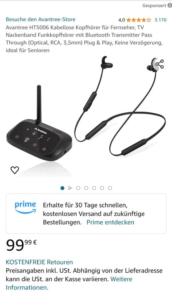 NEU org. Verpackt Bluetooth kabellose Kopfhörer Avantree HT5006 in Trebbin