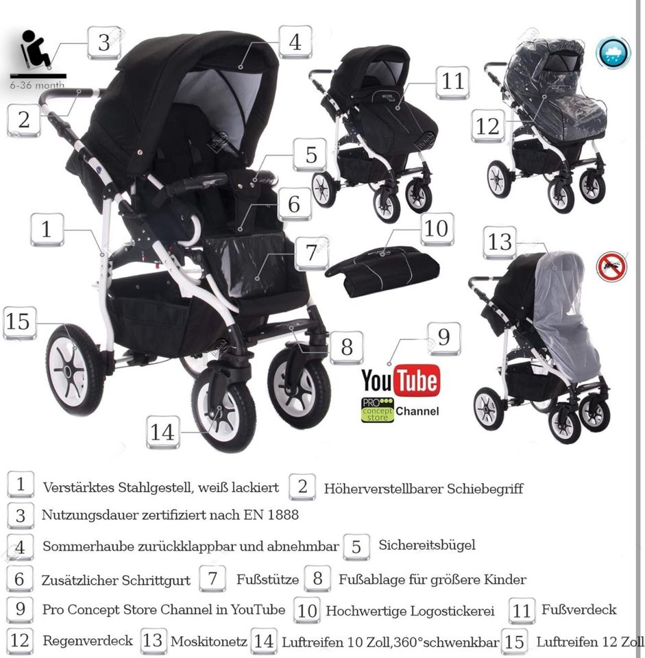 Bebebi Bellami Kinderwagen 4 in 1  mit isofix in Halberstadt