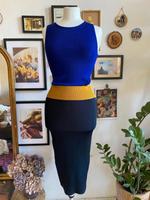 Strickkleid mit Cut-Outs von H&M, blau - senf - schwarz, Größe XS Hessen - Offenbach Vorschau