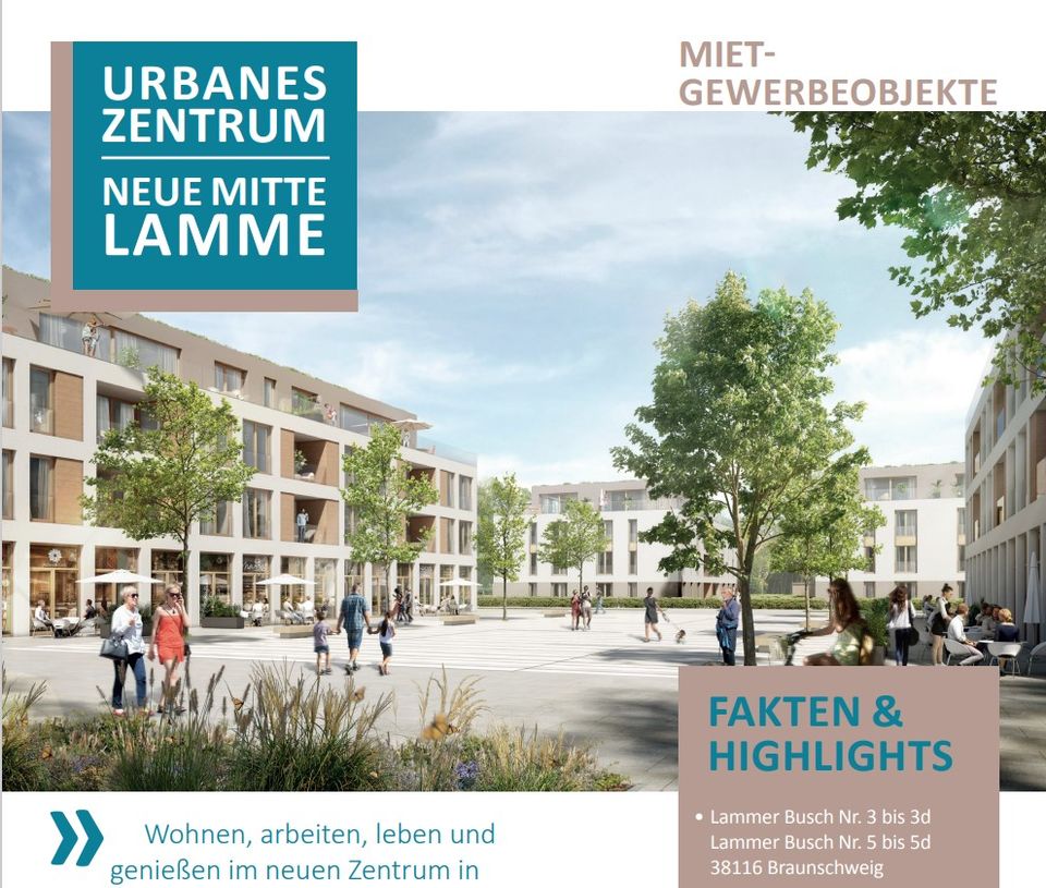 Top Gewerbeflächen im neu erbauten urbanen Zentrum von Braunschweig-Lamme in Braunschweig