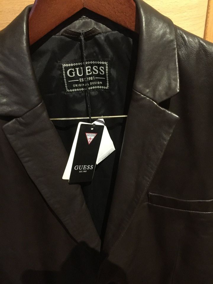 GUESS Herren 100% Echtes Nappa Leder Sakko Jacke XXL Neu in Köln