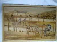 Bild Kunst Collage Design Handarbeit Afrika Savanne Zebra Giraffe Baden-Württemberg - Albstadt Vorschau