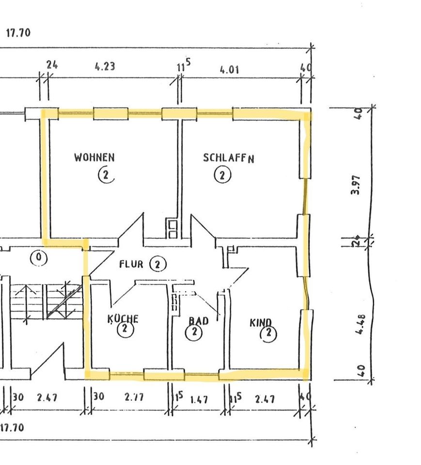 vermietete 3-Zimmerwohnung in ländlicher Lage in Körner