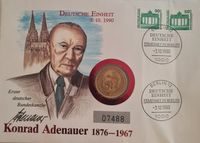 Numisbrief Konrad Adenauer mit 2 DM Münze Dresden - Schönfeld-Weißig Vorschau
