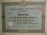 Aktie Bergedorfer Eisenwerk von 1907 - selten Bergedorf - Hamburg Lohbrügge Vorschau