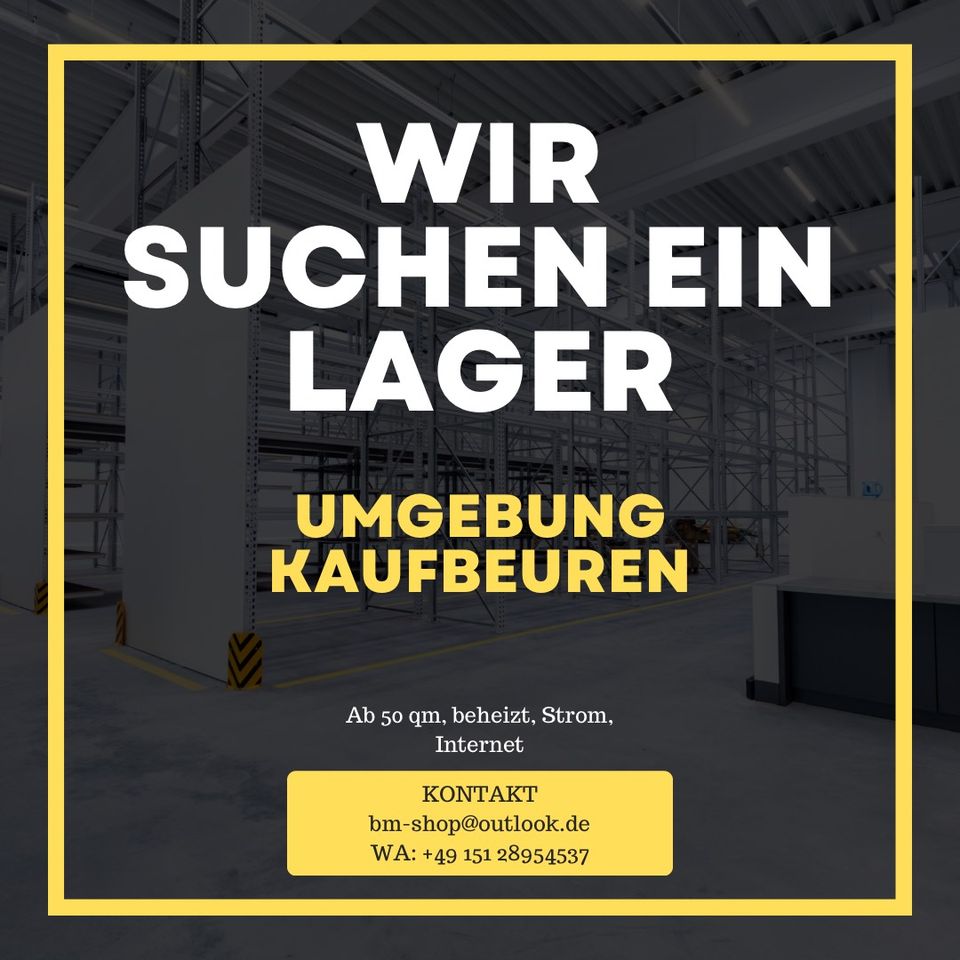 Lager/Laden Lagerfläche Beheizt, Strom, Internet ab 50qm in Kaufbeuren