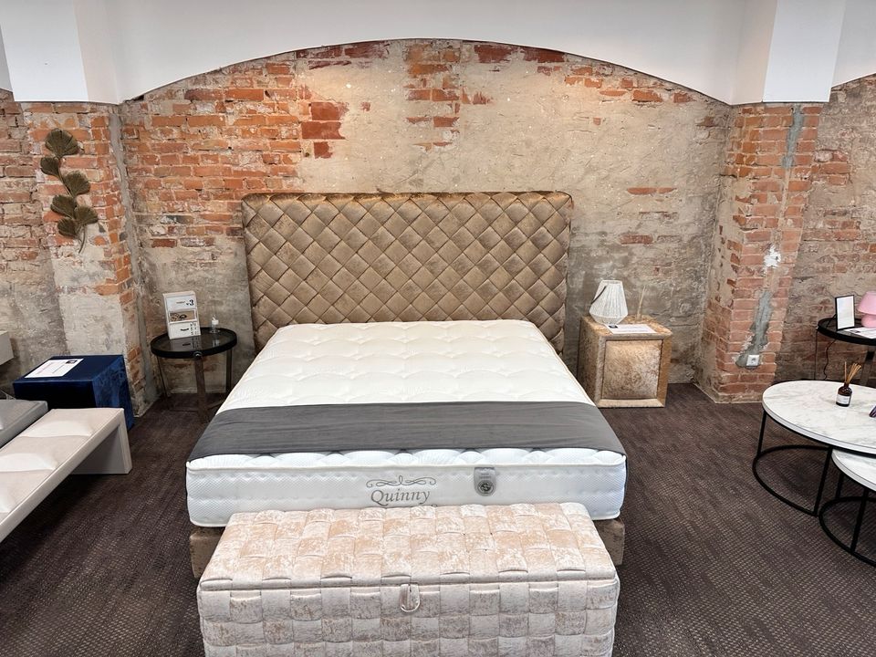 High Quality Gold Boxspringbett 180 x 200 cm inkl. Matratze Polsterbett Bett Doppelbett in Berlin