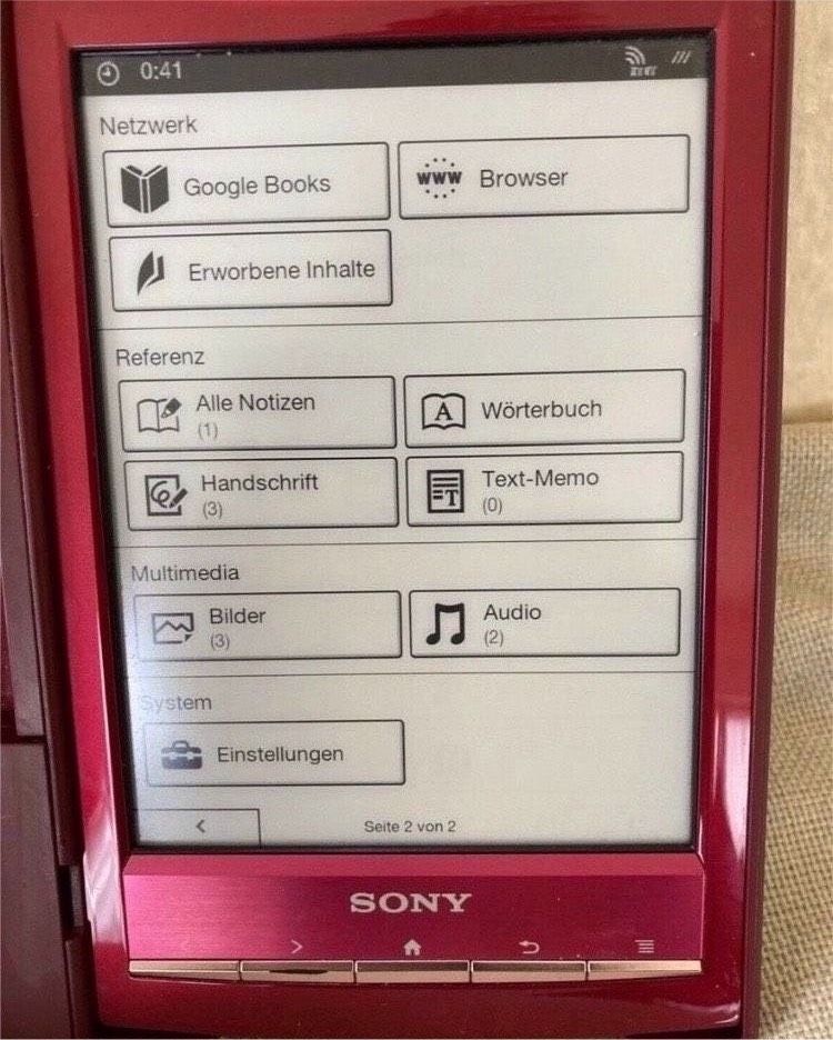 Sony PRS-T1 ebook Reader WLAN fähig, rot funktionstüchtig in Bad Säckingen