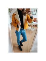 Zara Biker Winter Jacke Leder Optik Teddy Fell XS Gelb Hessen - Gießen Vorschau