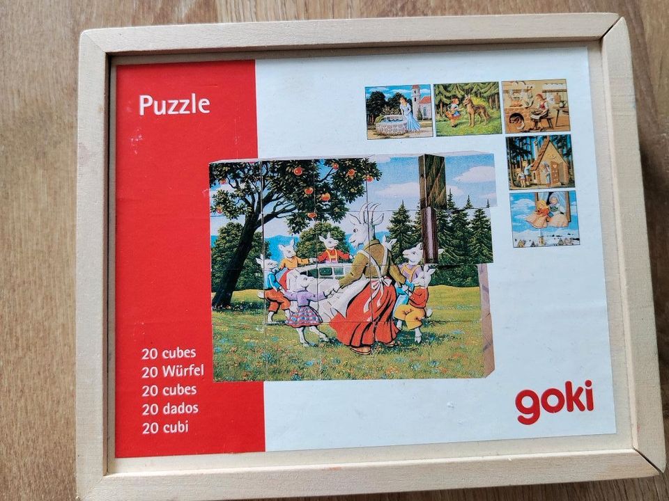 Schönes Goki Holzwürfel Puzzle Kindermärchen in Leipzig