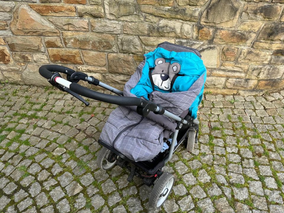 Kinderwagen Teutonia grau-türkis in Herdecke