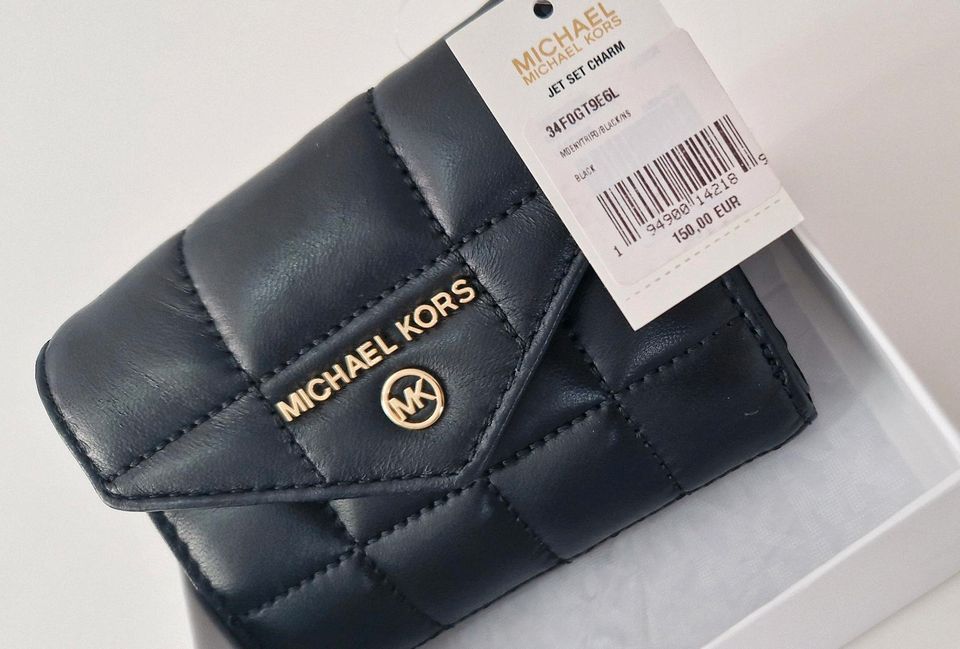 Michael Kors Damengeldbörse Schwarz Leder - Jet Set Charm in Hanau