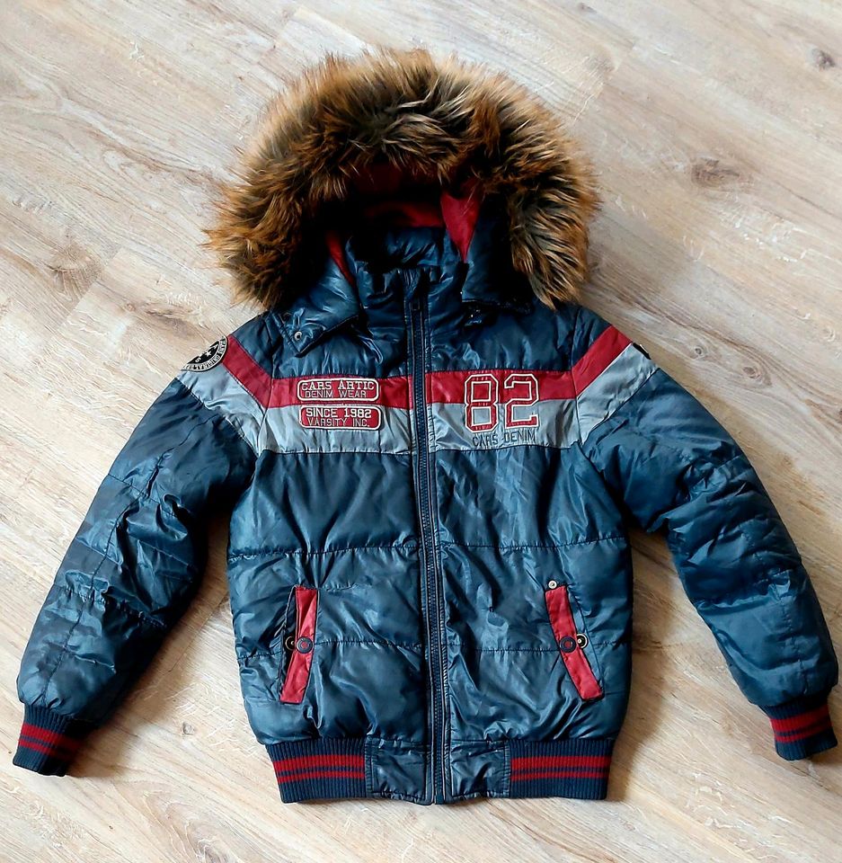 Cars Jeans Kinder Jungen Winter Jacke m. Kapuze warm, grau gr 152