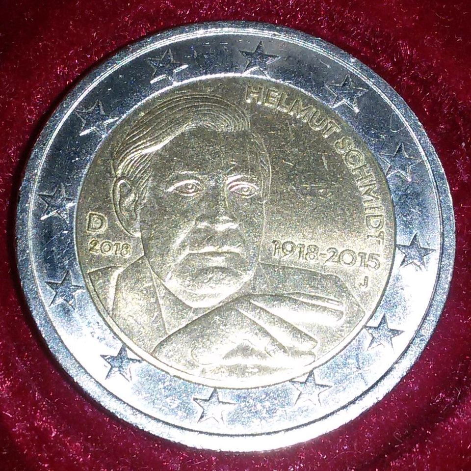 2 EURO MÜNZE HELMUT SCHMIDT 2018 D in Kamp-Lintfort