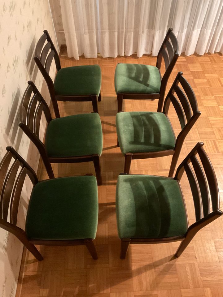Stühle, Set aus 6 Stück, Holz, braun, gebraucht in Weil der Stadt