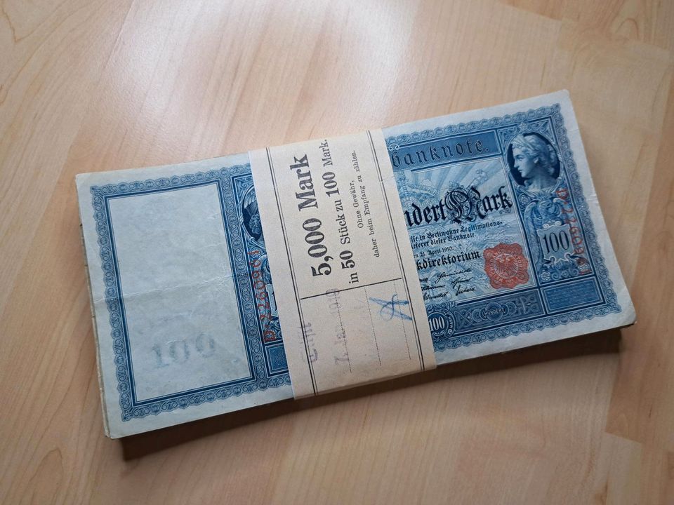 Bündel 100 Mark Banknote Geldschein deutsches reich in Nittenau