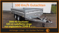 Neuer 2000 KG Anhänger, Hochlader, 100 Km/h, Trailer, Hänger Niedersachsen - Ilsede Vorschau