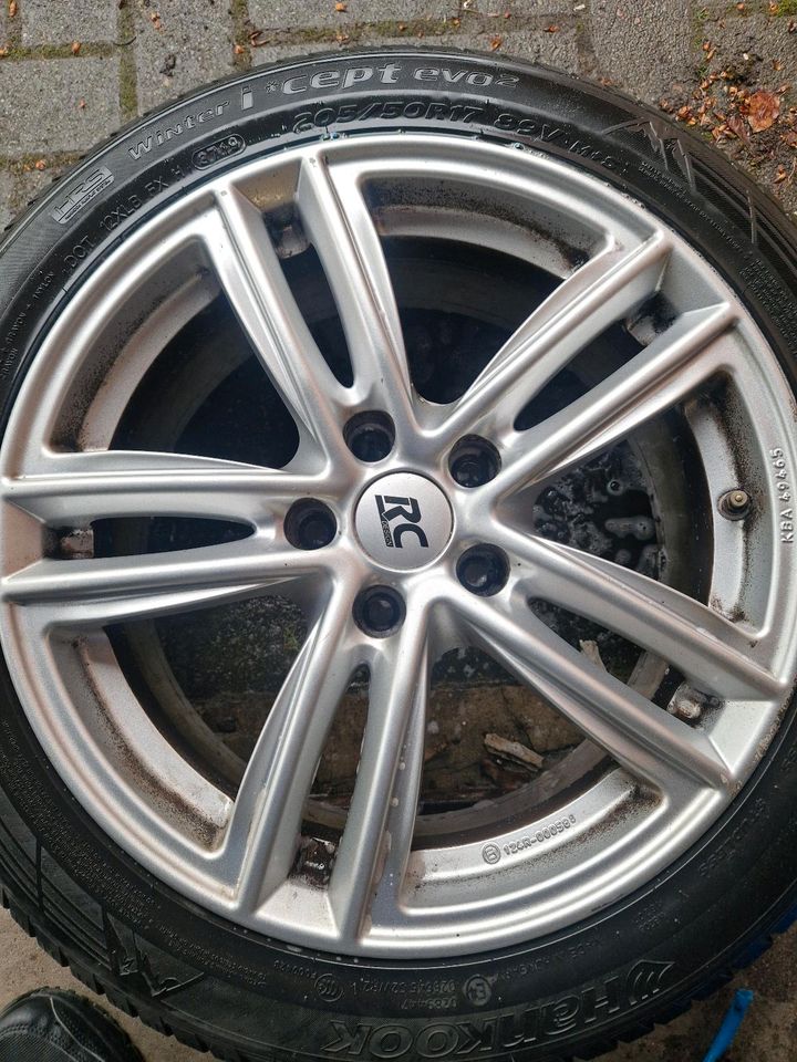 4x Räder Alufelgen 17zoll Reifen Winterreifen 205/50/R17 in Mettingen