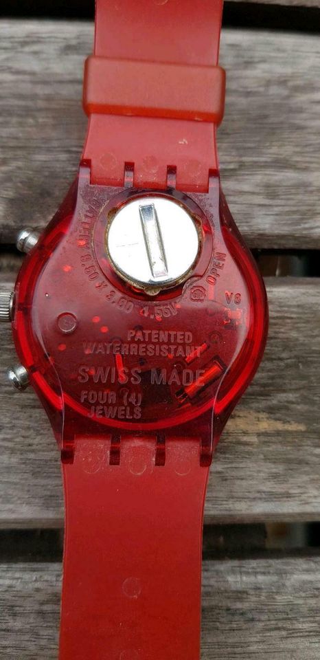 SWATCH UHR ARMBANDUHR CHRONOMETER ROT 1995 in Düsseldorf