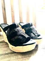 Plateau UGG Sommer Sandalen schwarz und Korbsohle Hamburg-Nord - Hamburg Eppendorf Vorschau