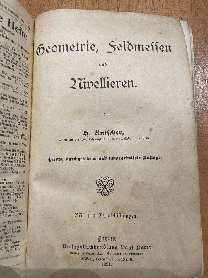 Landwirtschaftliche Unterrichtsbücher 1921 Geometrie in Gronau (Westfalen)