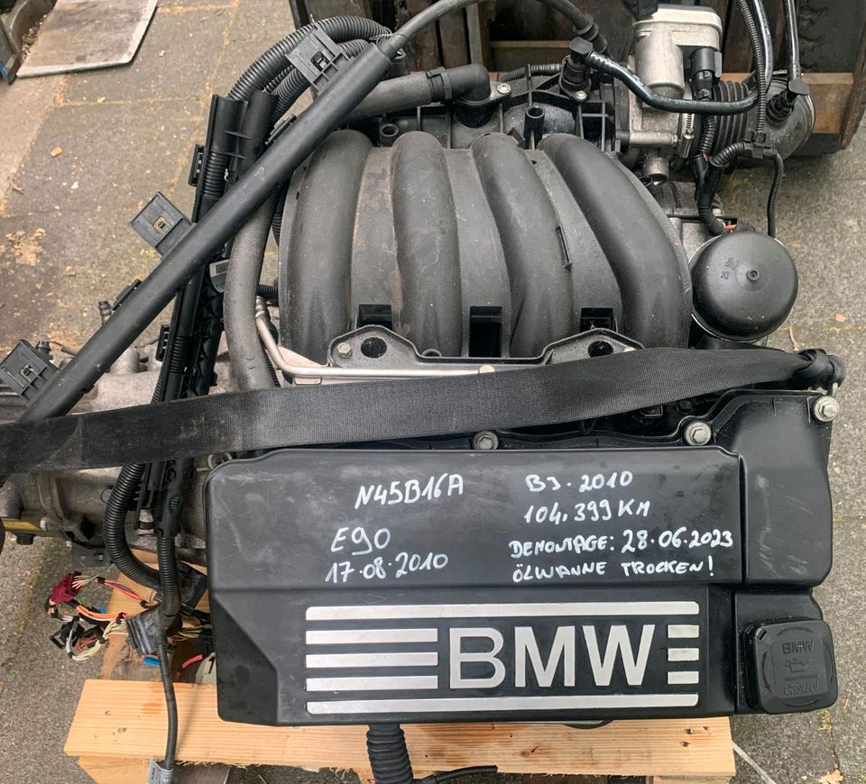 Gebr. original BMW 3er E90 Motor 85 kW 115 PS BJ 2010 N45B16A in Duisburg