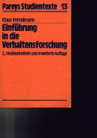 Pareys Studientexte 13 Immelmann Verhaltensforschung Schleswig-Holstein - Westerrade Vorschau